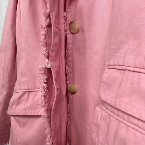 Esprit Trench Coat Jacket Size‎ M Bubblegum Pink Twill Mid Length Barbiecore Y2K - Picture 13 of 16